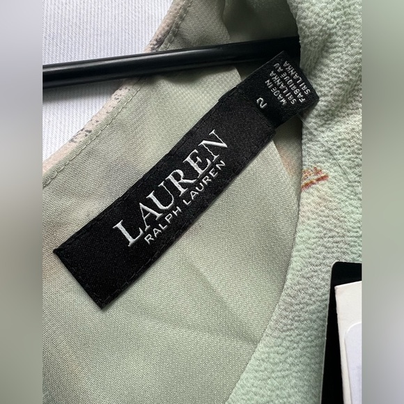 LAUREN RALPH LAUREN Floral Self Tie Front Waist Cap Sleeve A-Line Dress Size:2 - Picture 6 of 12